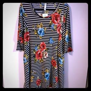 NWT Paisley Grace striped floral dress Made in USA